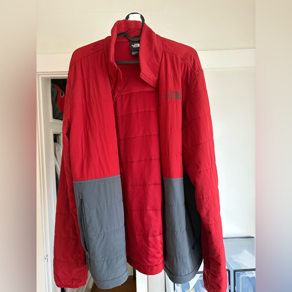The North Face Men's Red and Gray Jacket - GREAT CONDITION